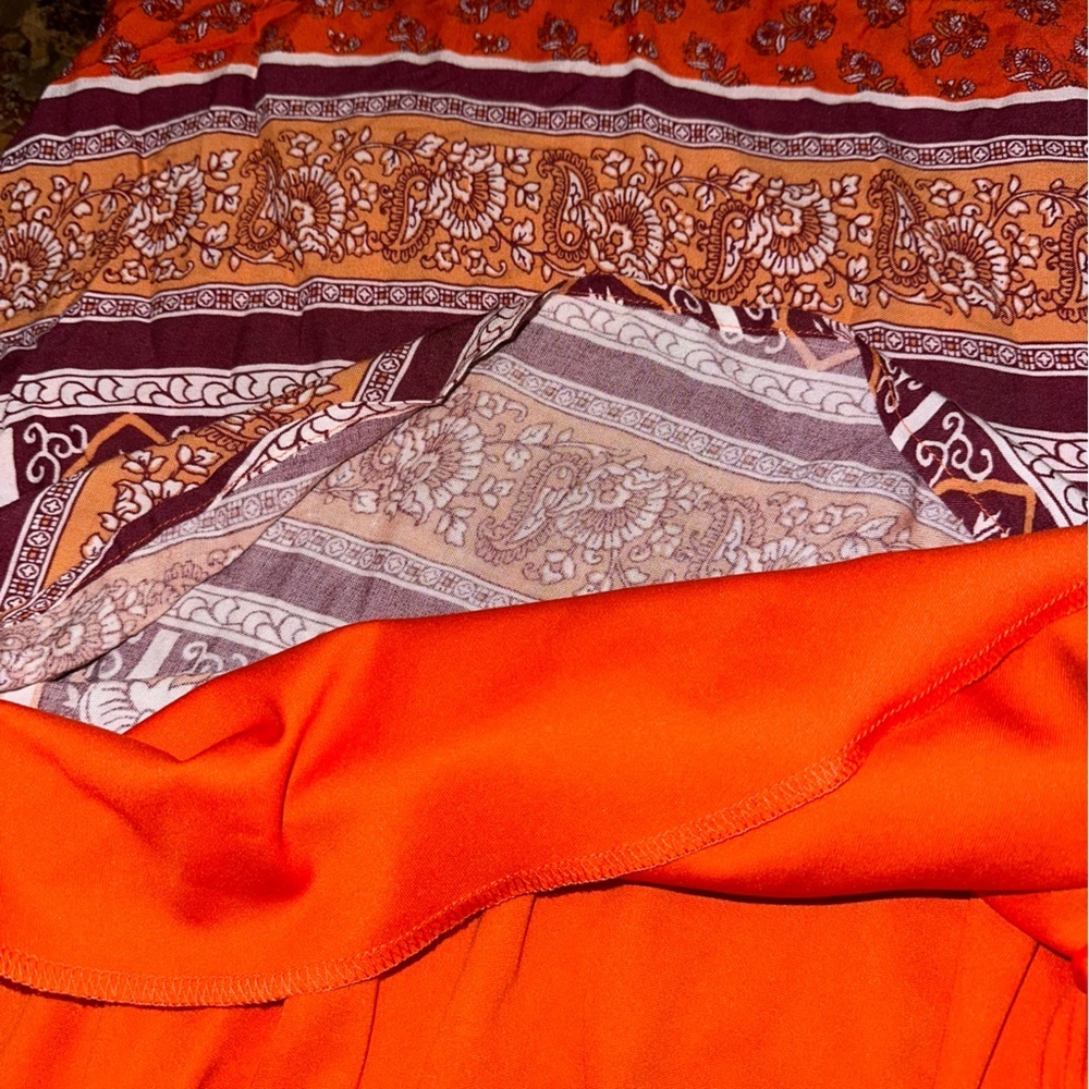 Alya Cody Orange Boho Lotus Halter Dress Size Small - Picture 7 of 7